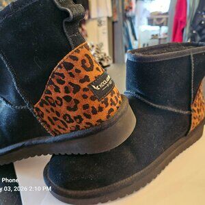 Ugg-Koolaburra leopard and black short boots size 9